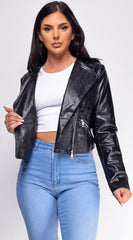 Scarlett Black Faux Leather Biker Jacket