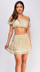 Evelyn Floral Print Set - Green