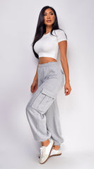 Rest Day Oversized Cargo Joggers - Gray