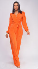 Juna Surplice Jumpsuit - Orange