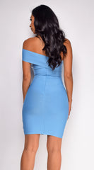 Vivia Blue Bandage Slit Mini Dress