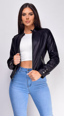Boston Everyday PU Leather Jacket - Black