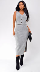 Rome Vest & Skirt Set - Gray