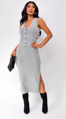 Rome Vest & Skirt Set - Gray