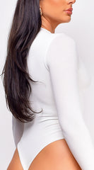 Britta Off White Basic Long Sleeve Bodysuit