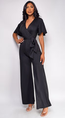 Bombay V Neck Jumpsuit - Black