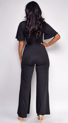 Bombay V Neck Jumpsuit - Black