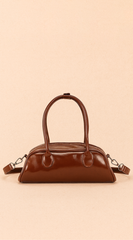 Cocoa Lane Faux Leather Shoulder Bag - Brown