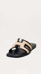 Valenza H Flat Sandal - Black