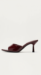 Malina Heeled Mules - Burgundy