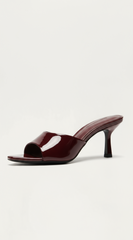 Malina Heeled Mules - Burgundy