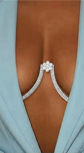 Luminara Crystal Flower Bra Chain - Silver