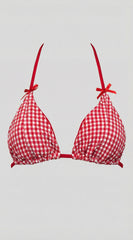 Marbella Gingham Tie Bikini Set - Red