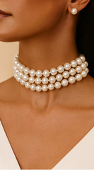 Pearl Whisper Necklace & Earrings Set - Ivory