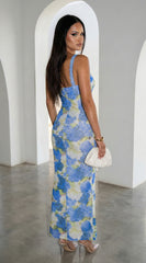 Azurae Floral Maxi Dress - Blue