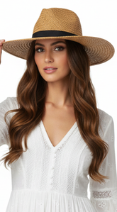 Kathi Weave Straw Hat - Brown