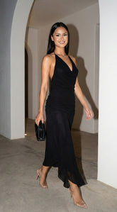 Lecce Halter Maxi Dress - Black