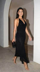 Lecce Halter Maxi Dress - Black