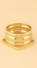 Lustre Layers Multi-Shape Shiny 4 Piece Set Bracelets - Gold