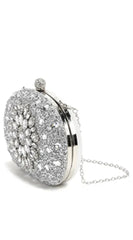 Angelina Lux Crystal Clutch Bag - Silver