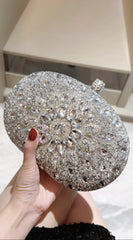 Angelina Lux Crystal Clutch Bag - Silver