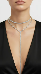 Double Take Double Layered Necklace - Silver