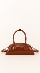 Cocoa Lane Faux Leather Shoulder Bag - Brown