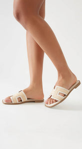 Valenza H Flat Sandal - White