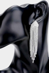 Rhinestone Statement Fringe Drop Earrings