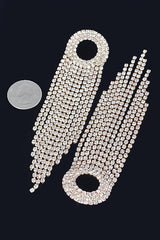 Fine Shine Gold Rhinestone Fringe Earrings