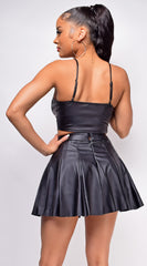 Kynlee Black PU Bustier Top