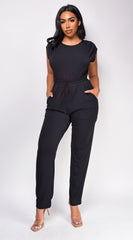 Novi Black Tie Waist Jumpsuit