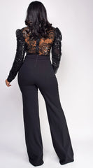 Lori Black Sequin Jumpsuit