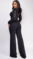 Lori Black Sequin Jumpsuit