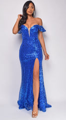 Allegra Royal Blue Sequin Gown