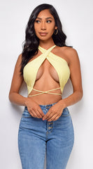 Galia Yellow Halter Top