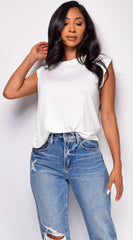 Riri Basic Crew Neck Muscle Top - White