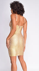 Azariah Gold Bandage Dress