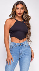 Next Level Black Triangle Crop Top