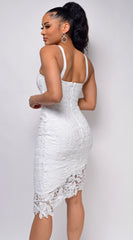 Secret Love White Bandage Lace Bustier Dress