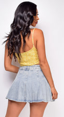 Kristen Yellow Floral Front Tie Top