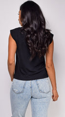 Riri Basic Crew Neck Muscle Top - Black