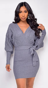 Maia Gray Sweater Dress