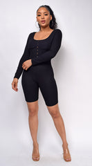 Diego Black Biker Short Romper