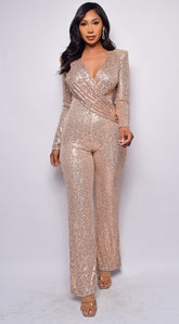 River Rose Gold Sequin Jumpsuit