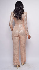 River Rose Gold Sequin Jumpsuit