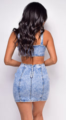 Anoka Blue Cut Out Denim Dress