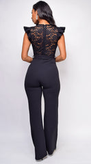 Giulia Black Lace Crochet Jumpsuit