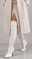 Ardelle Over Knee High Heel Boots  - White
