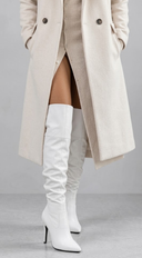 Ardelle Over Knee High Heel Boots  - White